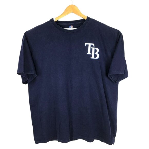 Genuine Merchandise TShirt Longoria 3 2XL Short Sleeve Crew Neck Navy Blue White - Picture 2 of 9